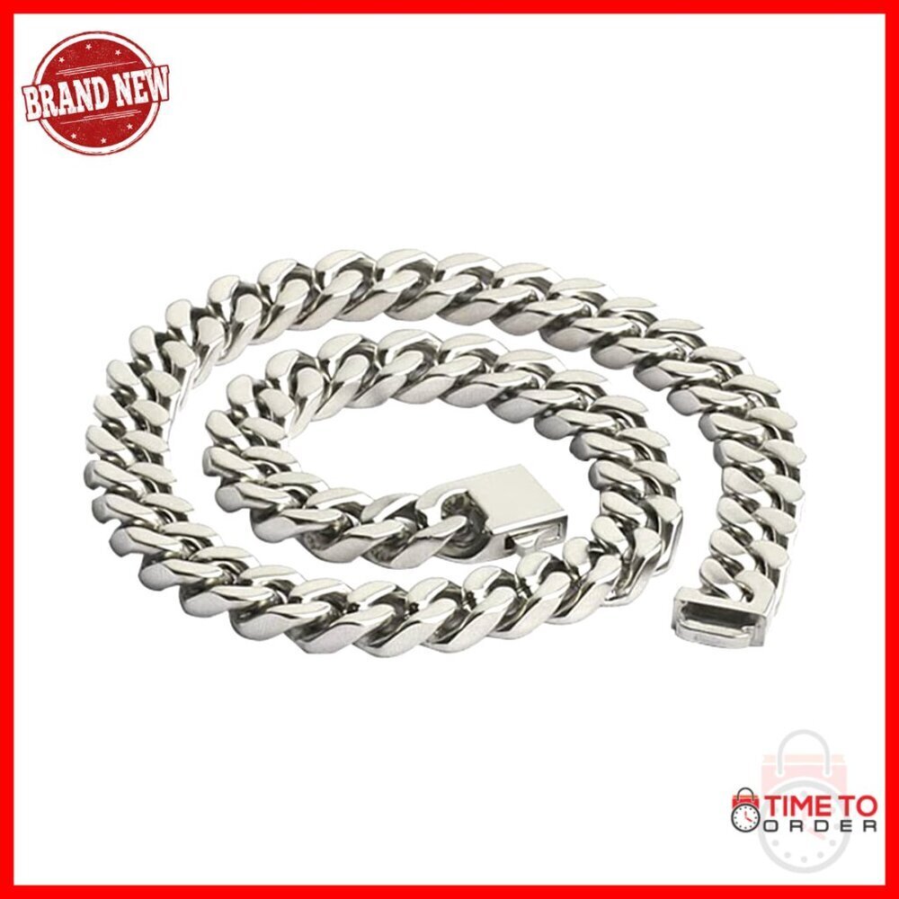 15mm Cuban Link Chain Necklace 18.11" Stainless Steel Men's Jewelry